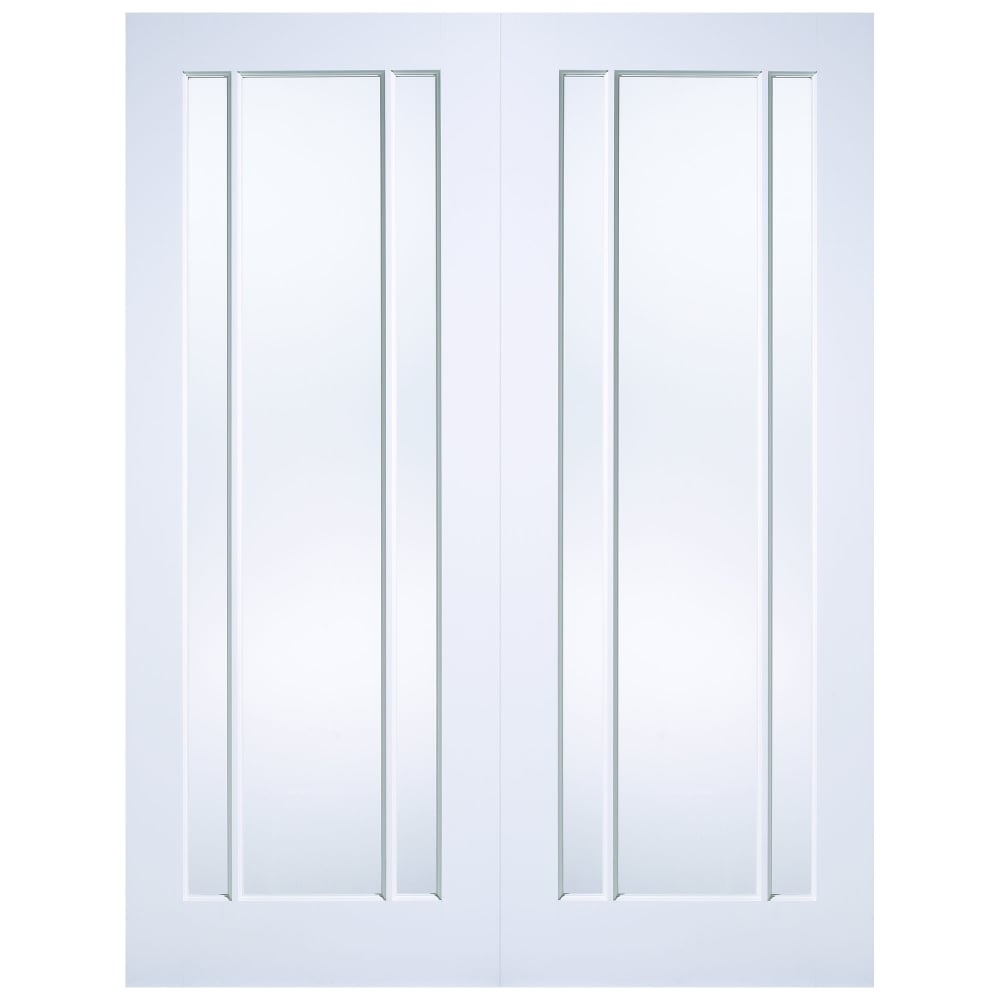 Image for LPD Pairs White Primed Lincoln With Clear Glass Internal Door