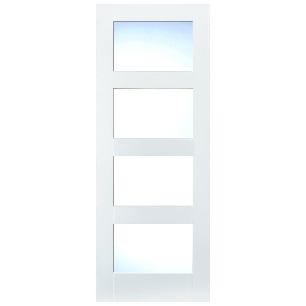 Image for LPD Shaker 4 Glass White Primed Internal Door