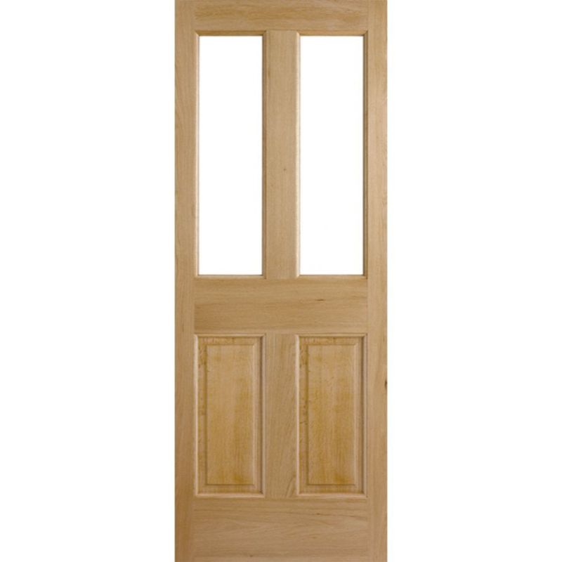 LPD Malton Oak 2 Panel 2 Light Unglazed Exterior Door