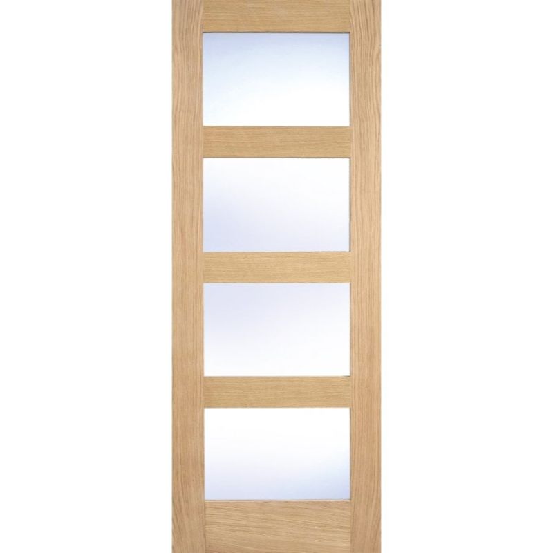 LPD Contemporary Oak Frosted Glazed Internal Door 78in x 27in x 35mm (1981 x 686mm)