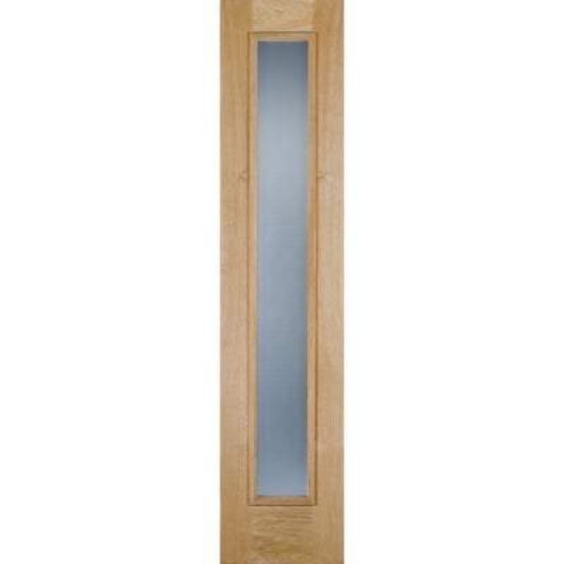 LPD Oak Unfinished 1 Double Glazed Frosted Panel External Door Sidelight - 2057mm x 457mm