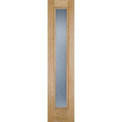 LPD Oak Unfinished 1 Double Glazed Frosted Panel External Door Sidelight - 2057mm x 457mm