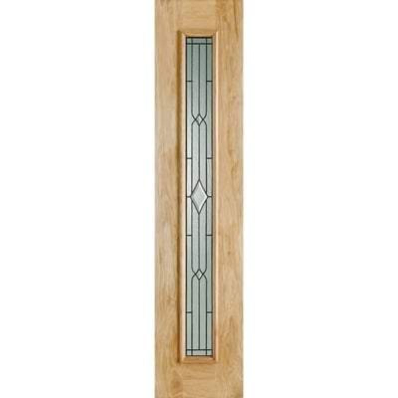 LPD Universal Oak Unfinished 1 Double Glazed Lead Panel External Door Sidelight - 2057mm x 457mm