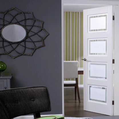 LPD Contemporary White Composite Glazed Internal Door 78in x 21in x 35mm (1981 x 533mm)