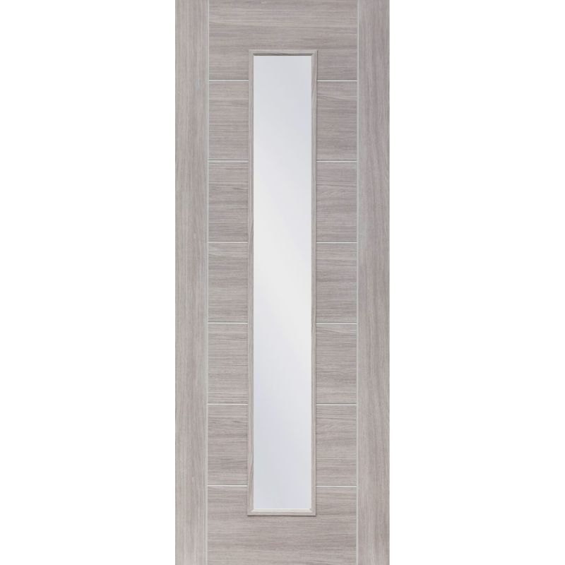 Internal Laminate White Grey Palermo with Clear Glass - All Sizes