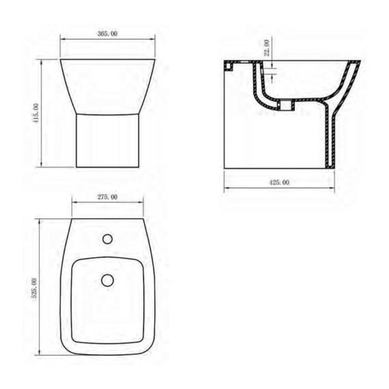 Aqua Piccolo Back-to-Wall Toilet for use with Concealed Cistern