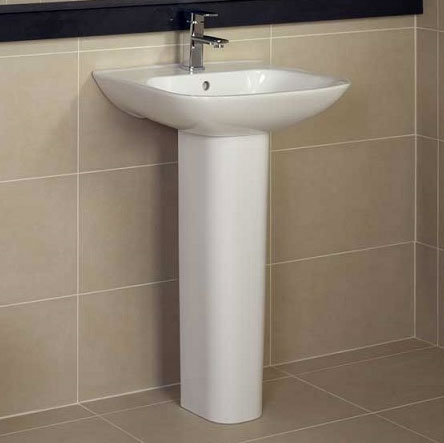 RAK Origin 62 Basin & Full Pedestal 520mm Wide 1 Tap Hole