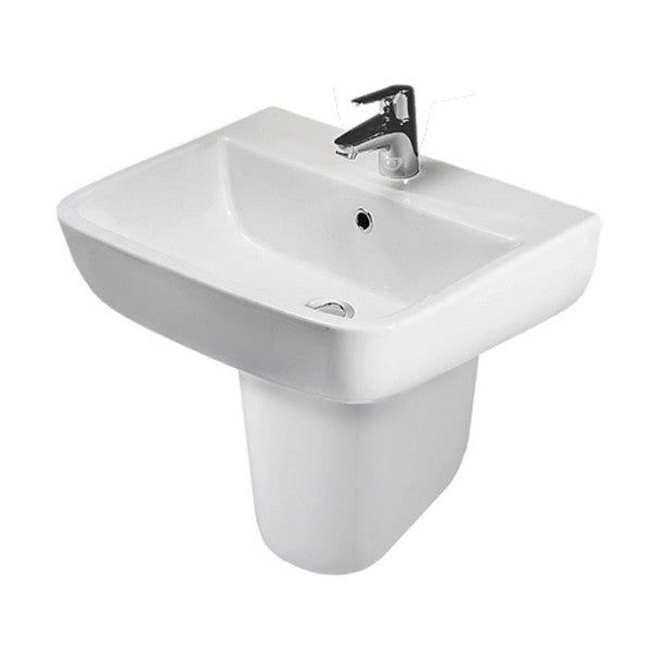 RAK Series 600 Basin & Semi Pedestal 520mm Wide Two Tap Hole