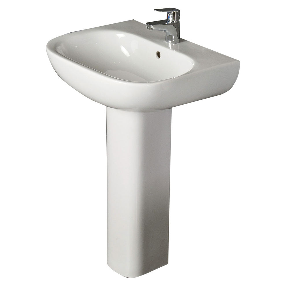 RAK Tonique Basin & Full Pedestal 450mm Wide One Tap Hole