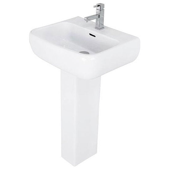 RAK Metropolitan Basin & Full Pedestal 520mm Wide 1 Tap Hole