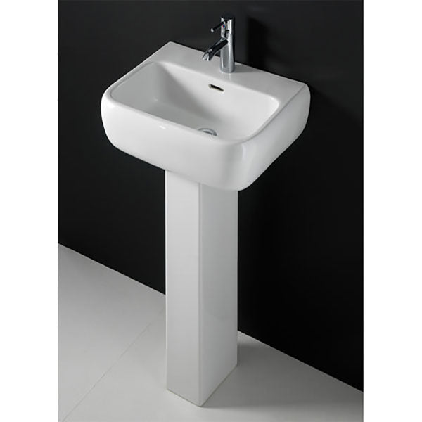 RAK Metropolitan Basin & Full Pedestal 520mm Wide 1 Tap Hole