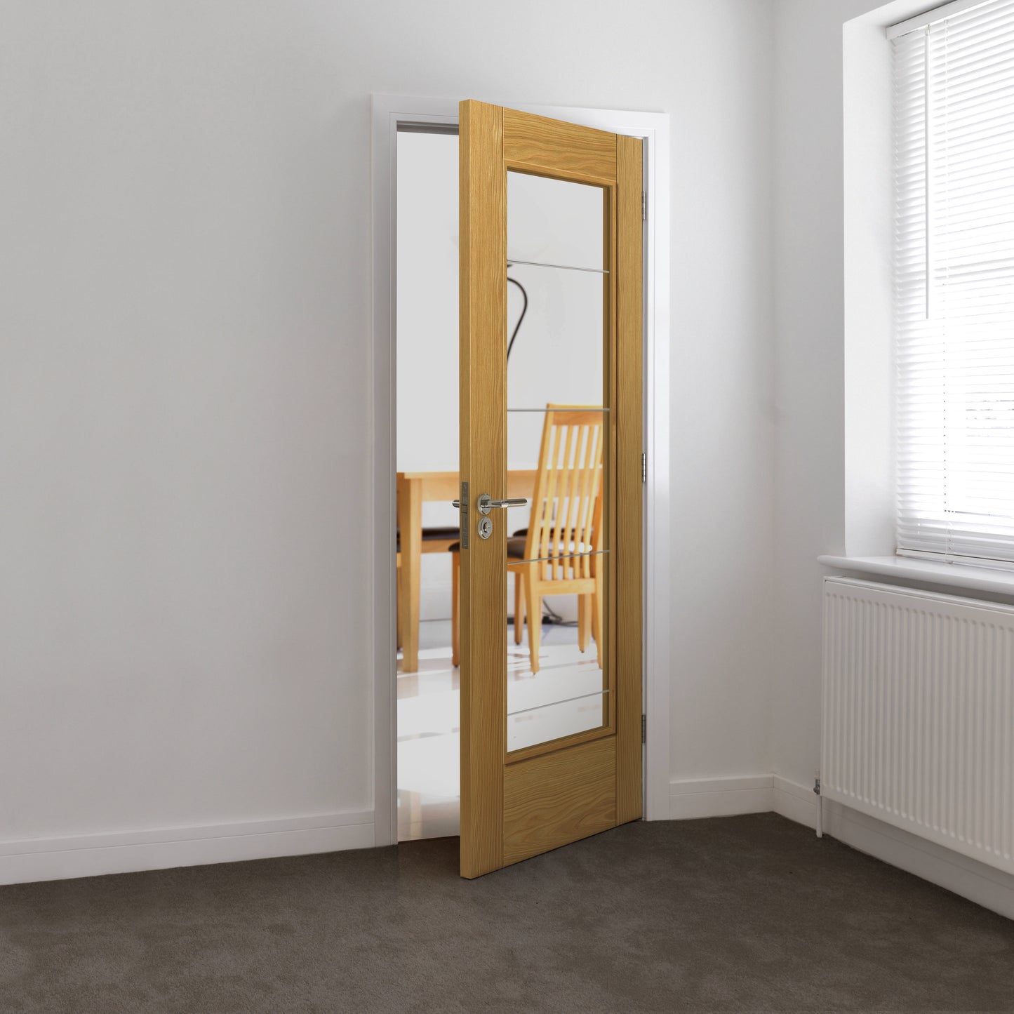 Image for JB Kind Oak Medina Glazed Pre-Finished Internal Door