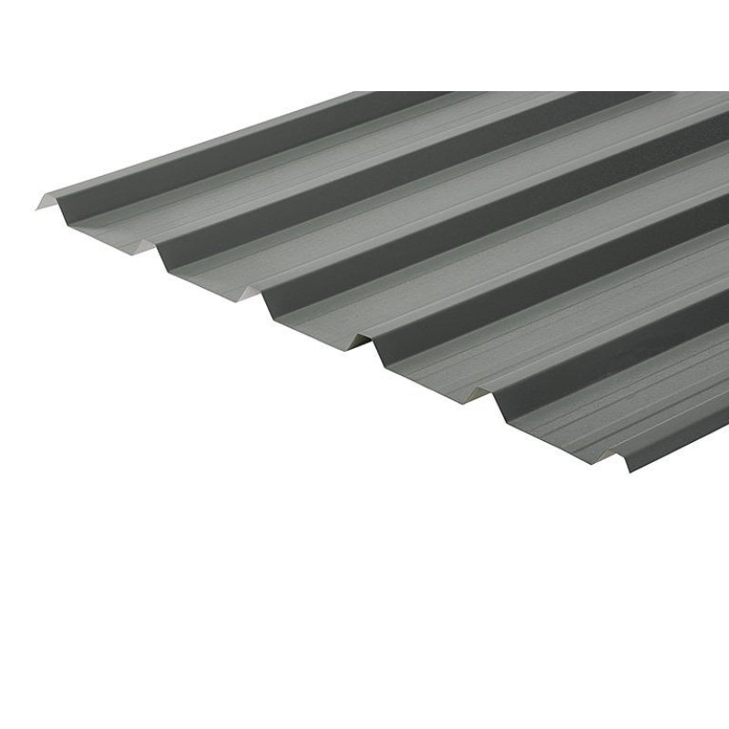 Cladco 32/1000 Box Profile PVC Plastisol Coated 0.7mm Metal Roof Sheet Merlin Grey - All Sizes