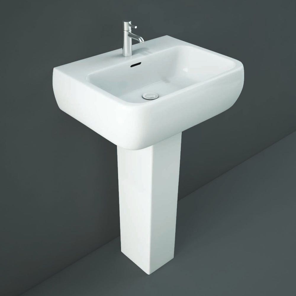 RAK Ceramics Metropolitan 415mm Pedestal Basin 1 Tap Hole White