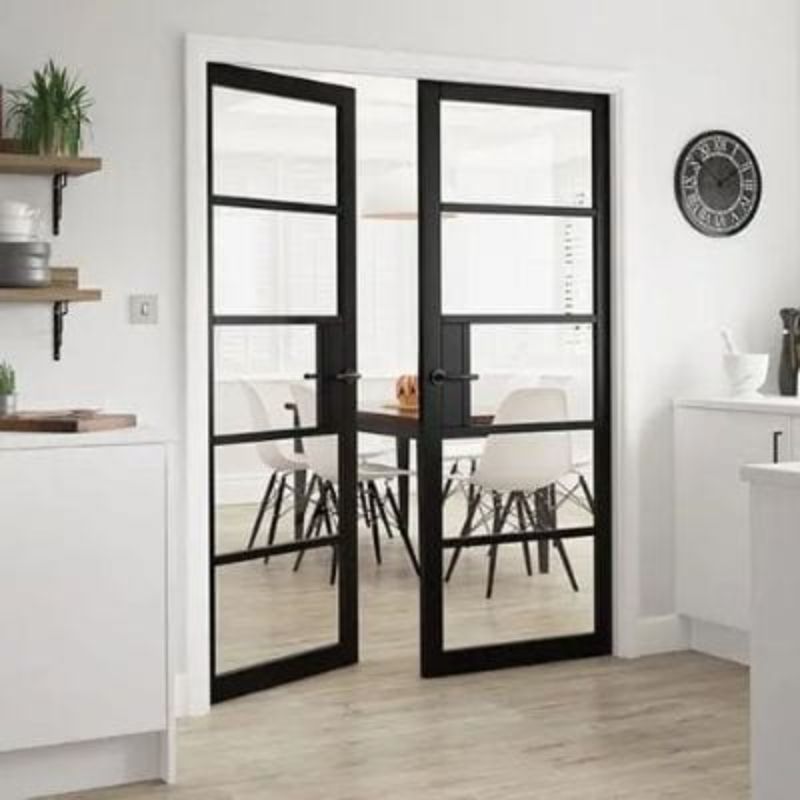 JB Kind Metro Black Painted Clear Glazed Internal Door - 1981mm x 610mm 