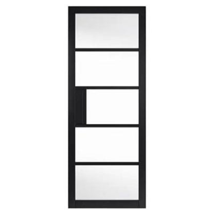 JB Kind Metro Black Painted Clear Glazed Internal Door - 1981mm x 610mm 