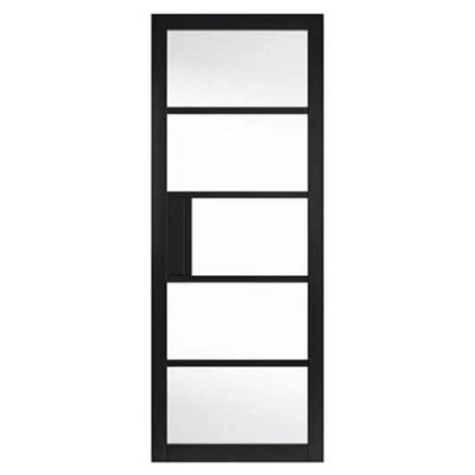 JB Kind Metro Black Painted Clear Glazed Internal Door - 1981mm x 610mm 