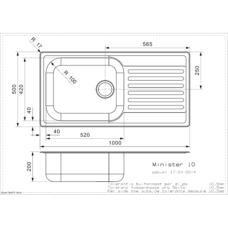 Reginox Minister Reversible Stainless Steel Inset Kitchen Sink