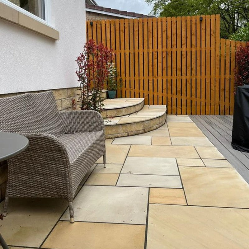 Misty Mint Fossil Sandstone Paving Pack (19.50m2 - 66 Slabs / Mixed Pack)