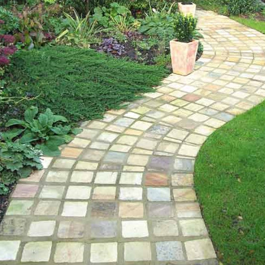 Mint Fossil Sandstone Cobbles/Edging Pack (12.3m2 - 420 Mixed Pieces per Pack)