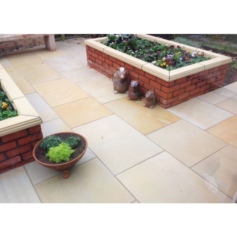 Misty Mint Fossil Sandstone Paving Pack (19.50m2 - 66 Slabs / Mixed Pack)