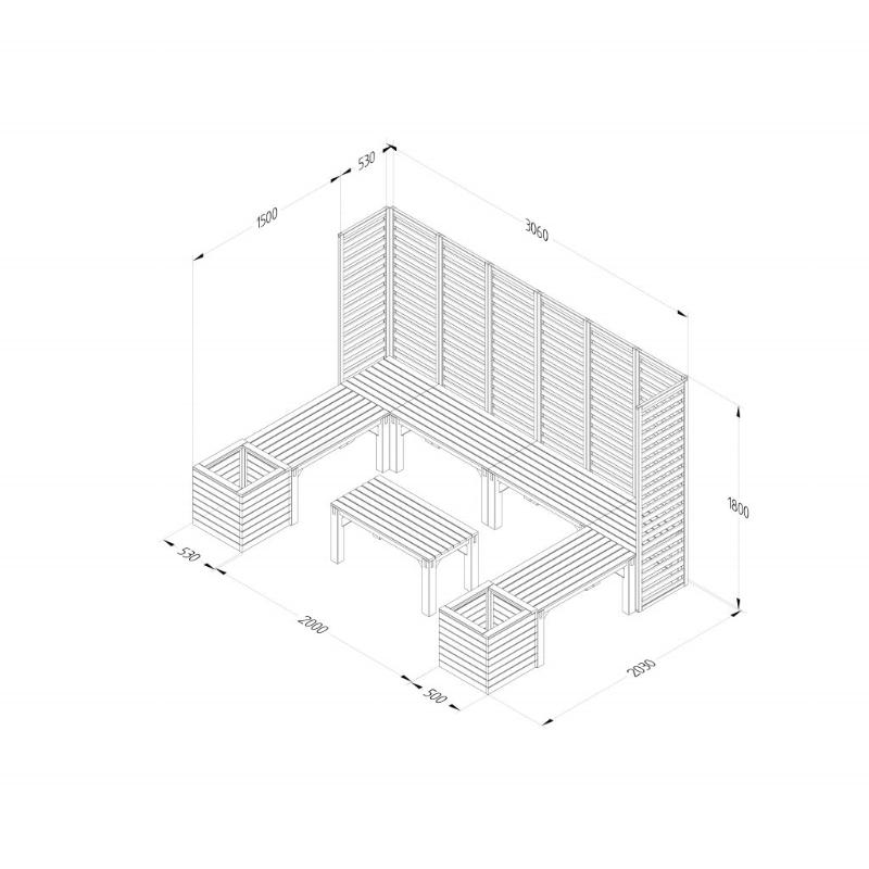 Forest Modular Wooden Seating - Style 4