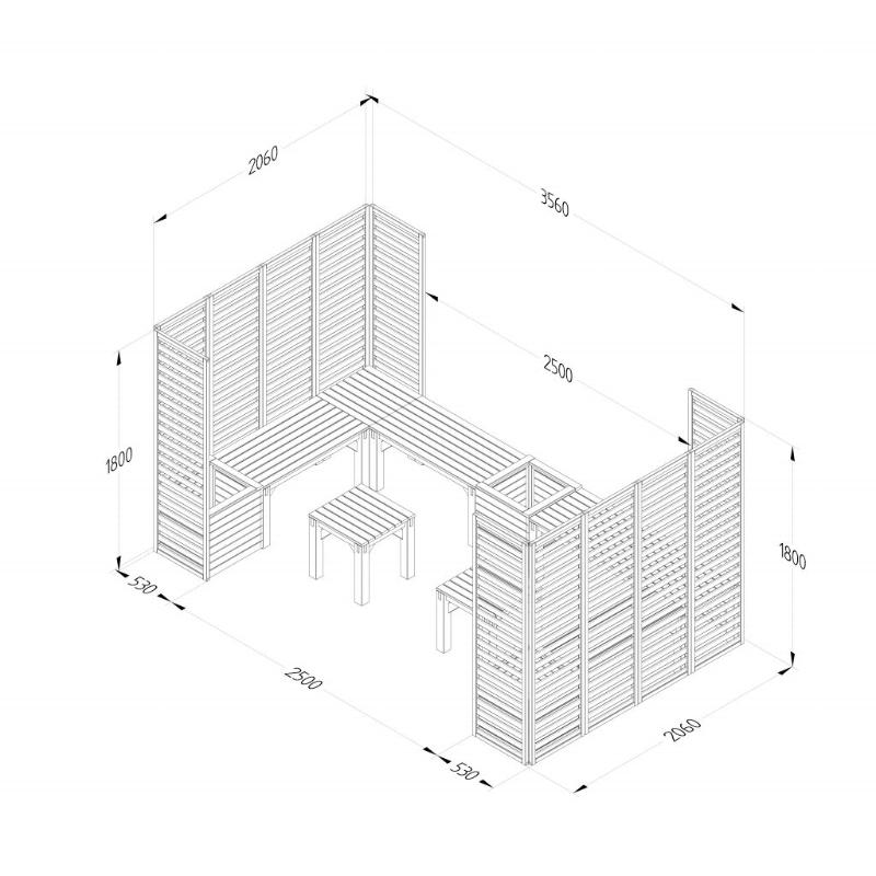 Forest Modular Wooden Seating - Style 5