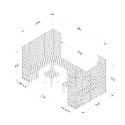 Forest Modular Wooden Seating - Style 5