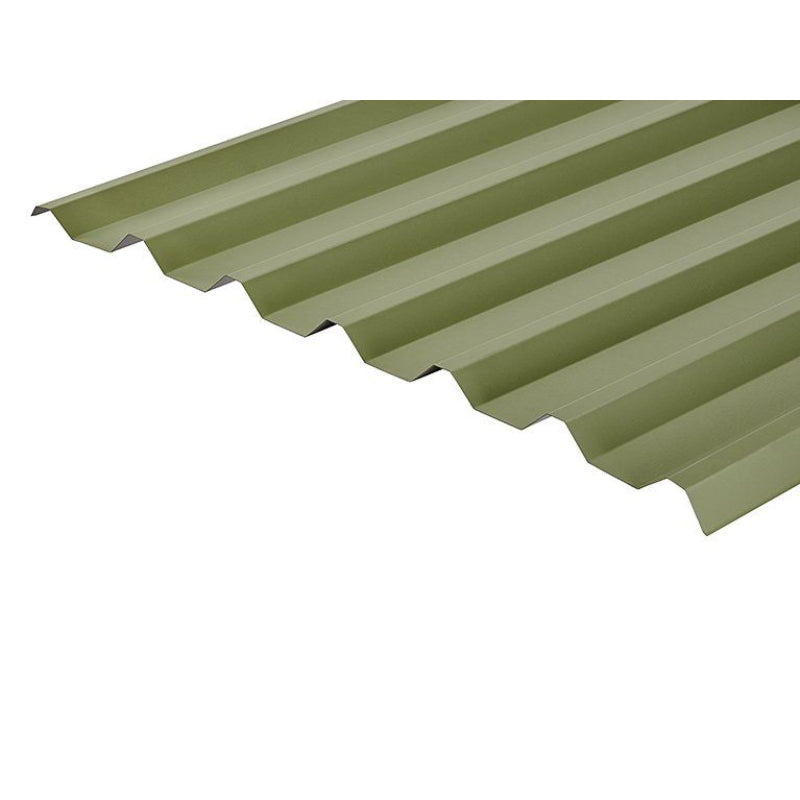 Cladco 34/1000 Box Profile PVC Plastisol Coated 0.7mm Metal Roof Sheet Moorland Green - All Sizes