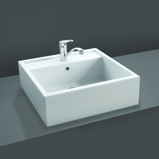 RAK Ceramics Nova 460mm Countertop Basin 1 Tap Hole White