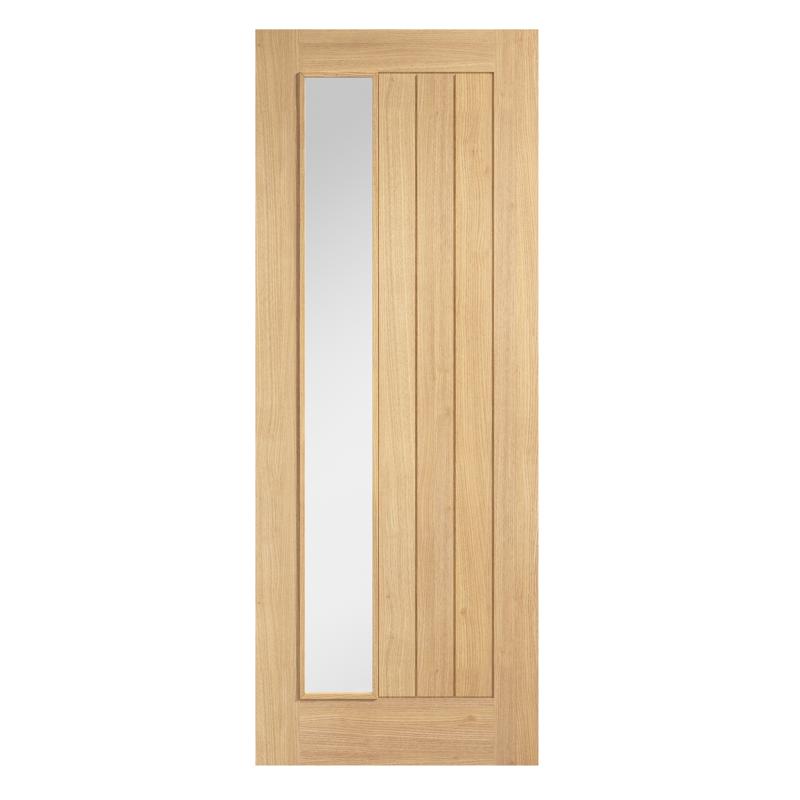 LPD Oak Clear Glazed Offest Un-Finished Internal Door -  All Sizes