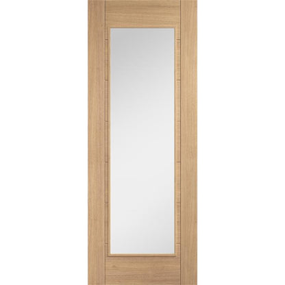 LPD Oak Carini 1 Clear Long Light Panel Un-Finished Internal Door - All Sizes