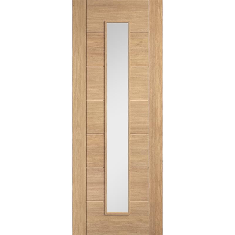 LPD Oak Carini 1 Clear Light Panel Pre-Finished Internal Door - All Sizes