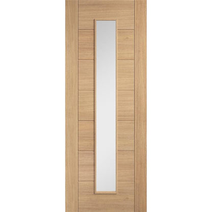 Oak Carini 1 Clear Light Panel Pre-Finished Internal Door - All Sizes