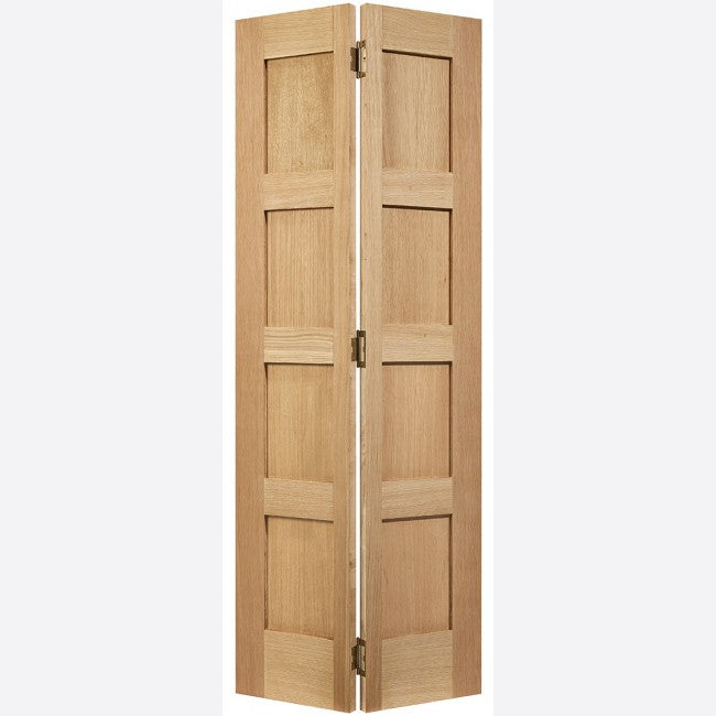 Image for LPD Contemporary Oak 4 Panel Bi Fold Internal Door