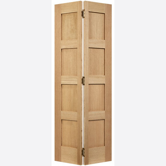 Image for LPD Contemporary Oak 4 Panel Bi Fold Internal Door