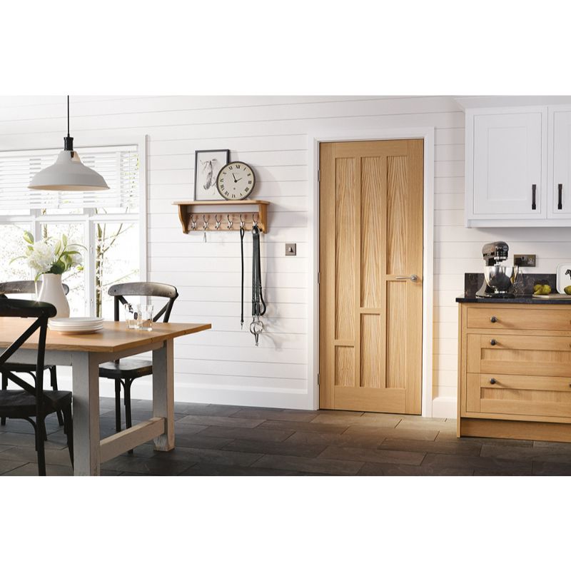 LPD Coventry Pre-Finished Oak 6 Panel Internal Fire Door-78in x 33in x 44mm (1981 x 838mm)