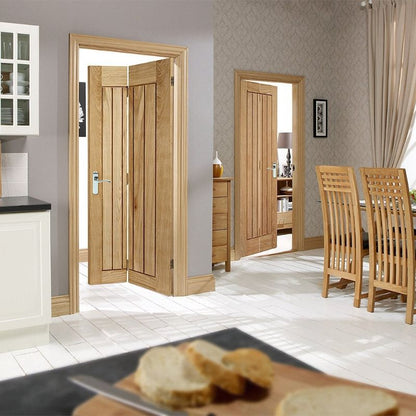 LPD Mexicano Oak Internal Pre-Finished Bi Fold Door-78in x 27in x 35mm (1981 x 686mm)