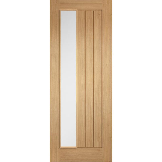 LPD Oak Mexicano 1 Frosted Light Panel Offest Pre-Finished Internal Door - All Sizes