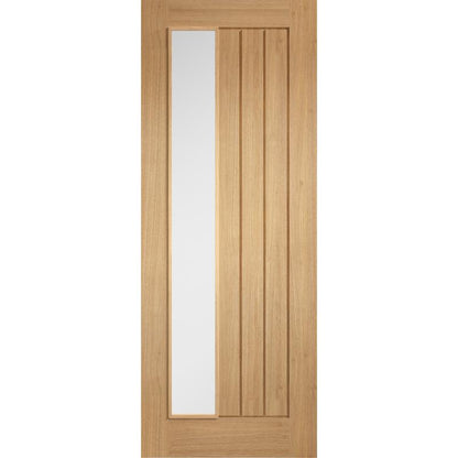 Oak Mexicano 1 Clear Light Panel Offset Pre-Finished Internal Door - All Sizes