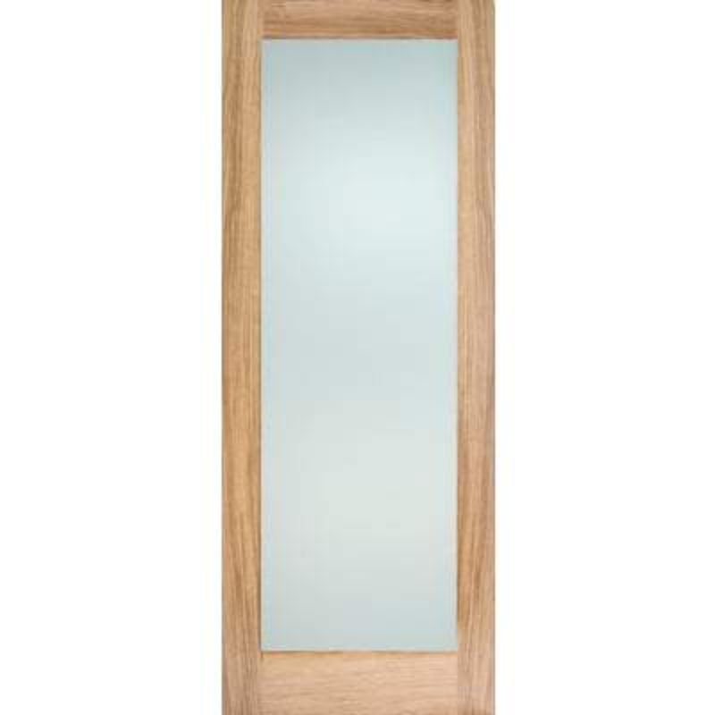 LPD Oak Pattern 10 - 1 Glazed Frosted Light Panel Un-Finished Internal Door - 2040mm x 726mm