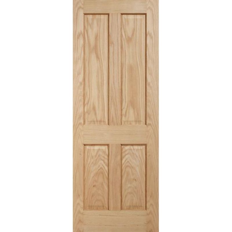 LPD Regency Oak 4 Panel Unfinished Internal Door 78in x 33in x 35mm (1981 x 838mm)