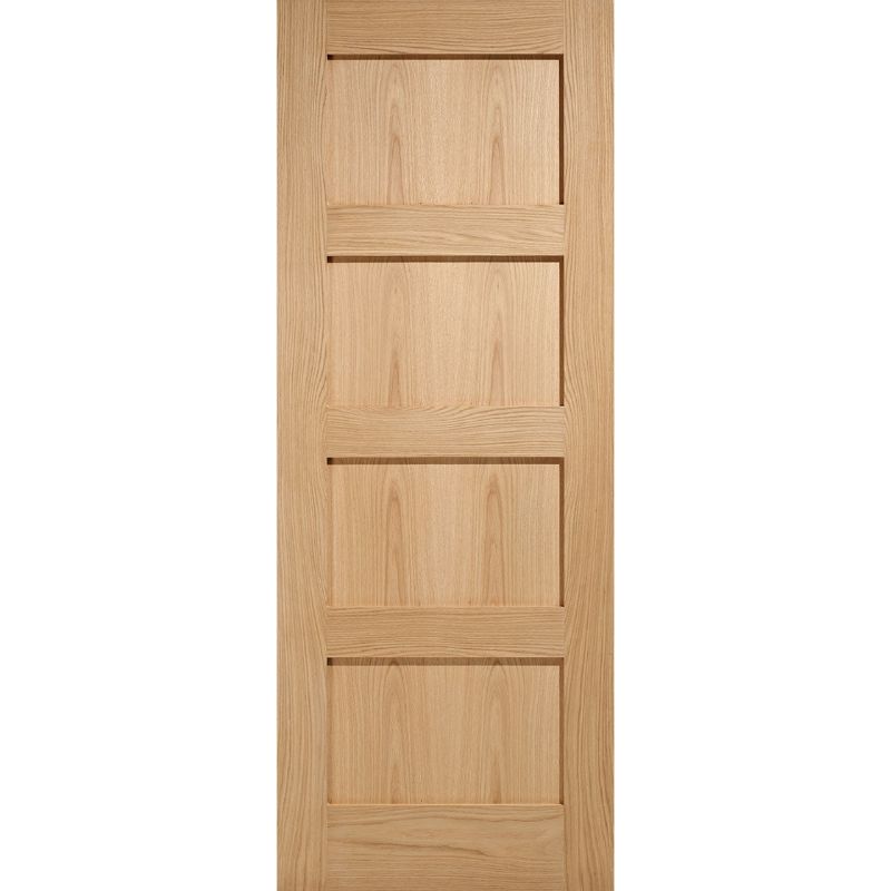 LPD Contemporary Pre-Finished Oak 4 Panel Internal Fire Door-78in x 30in x 44mm (1981 x 762mm)