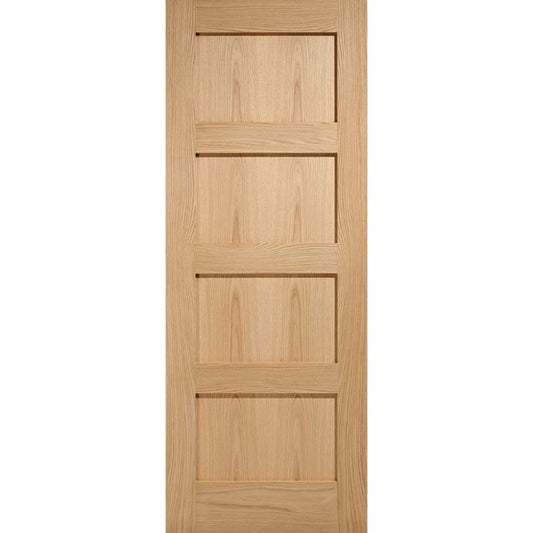 LPD Contemporary Pre-Finished Oak 4 Panel Internal Fire Door-78in x 33in x 44mm (1981 x 838mm)