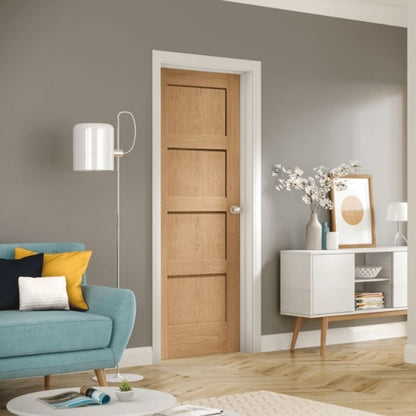 LPD Contemporary Pre-Finished Oak 4 Panel Internal Door