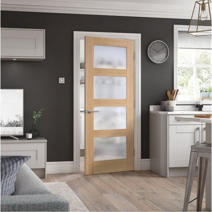 LPD Contemporary Pre-Finished Oak Clear Glazed Internal Door