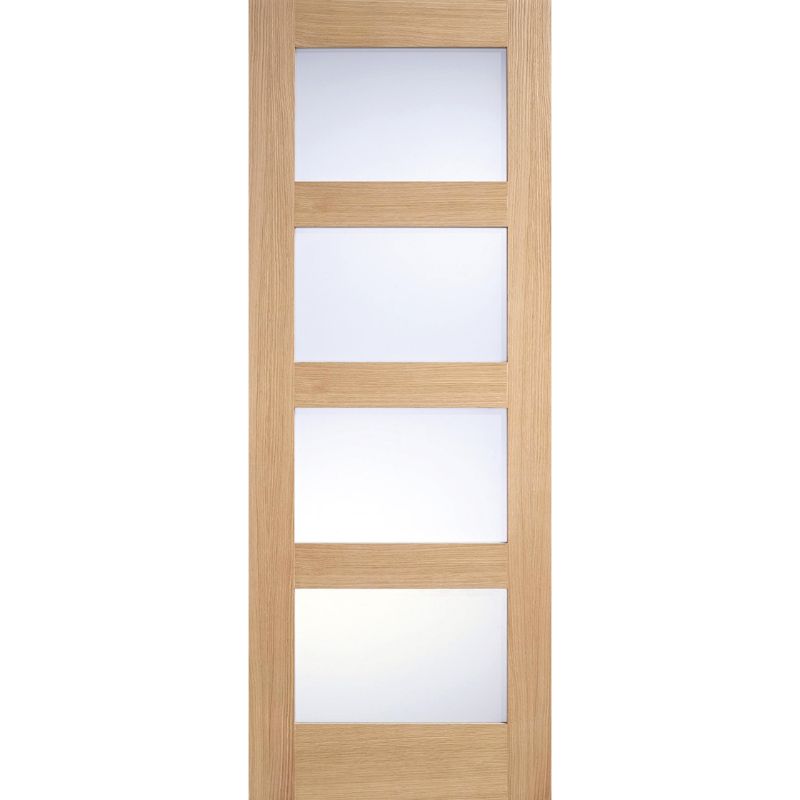 Image for LPD Contemporary Pre-Finished Oak Frosted Glazed Internal Door