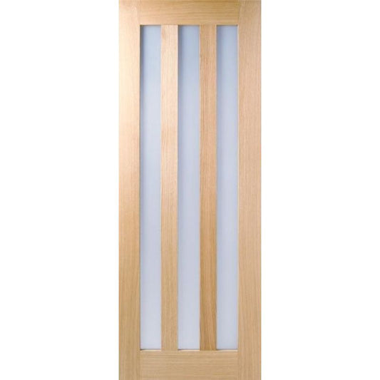 LPD Utah Oak Frosted Glass Unfinished Internal Door 78in x 30in x 35mm (1981 x 762mm)