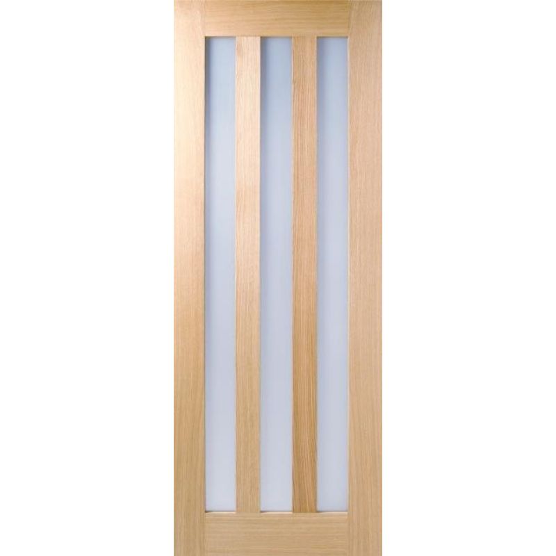 LPD Utah Oak Frosted Glass Unfinished Internal Door 78in x 27in x 35mm (1981 x 686mm)