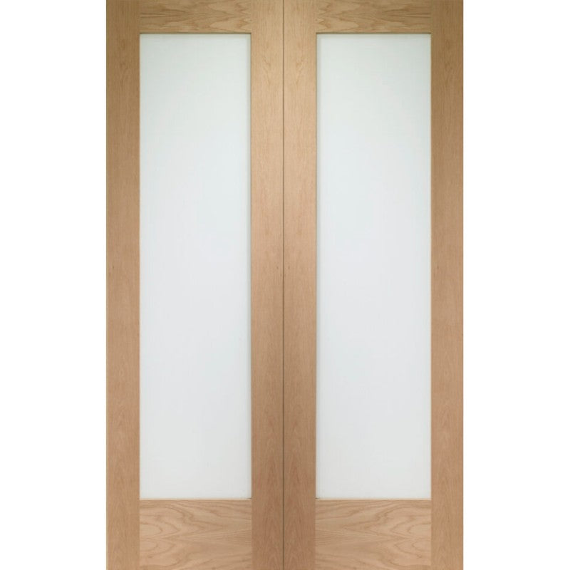 XL Joinery Pattern 10 Internal Oak Rebated Door Pair with Clear Glass